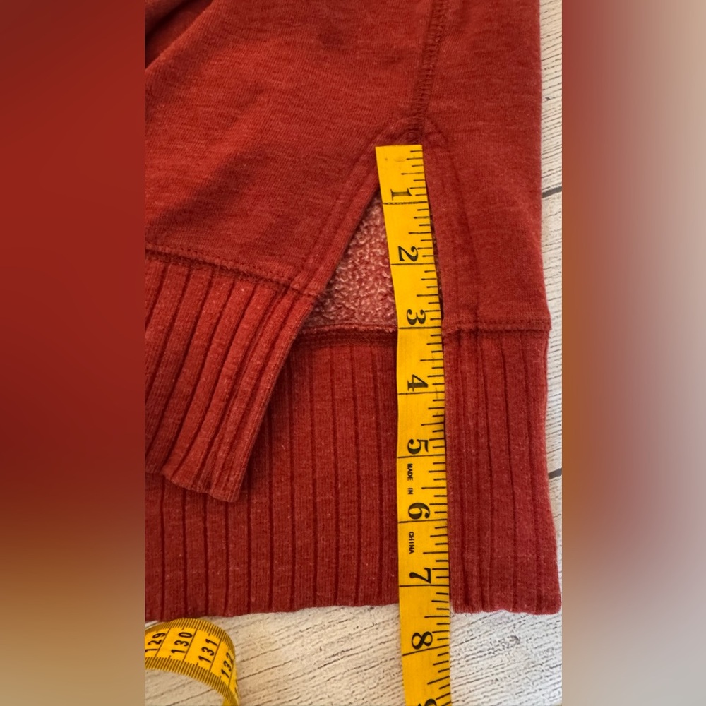 Maurices Small Rust Orange Crewneck Sweatshirt Side Slit Cozy Pullover - Picture 5 of 7